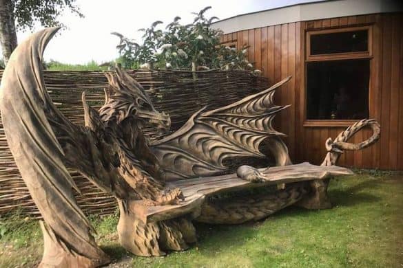 This Fantastical Dragon Bench Was Carved Using A Chainsaw