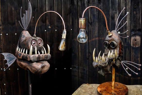 Stunning Steampunk Inspired Anglerfish Lamps