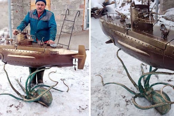 A BBQ Cooker Made by a Chelyabinsk’ « Handyman » In A Form of a Submarine M-60