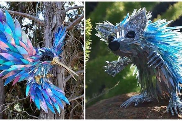 Artist Turns Old CDs Into Stunning Animal Sculptures Instead Of Throwing Them Away