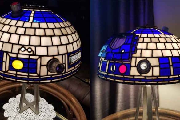 This Beautiful Handmade Star Wars R2D2 Tiffany Style Lamp