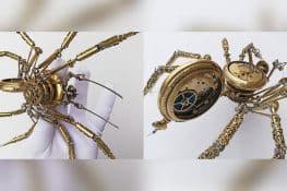 Amazing Steampunk Spider Sculptures Crafted Using Vintage Watches, Medical Equipment, and Cameras